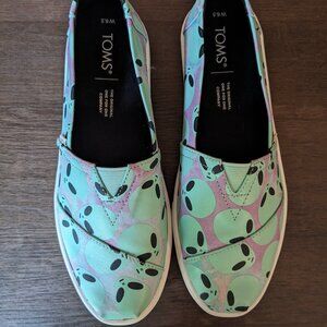 Tom's Glow in the Dark Alien Print Slip-On Shoes - Size 6.5 - NWOT